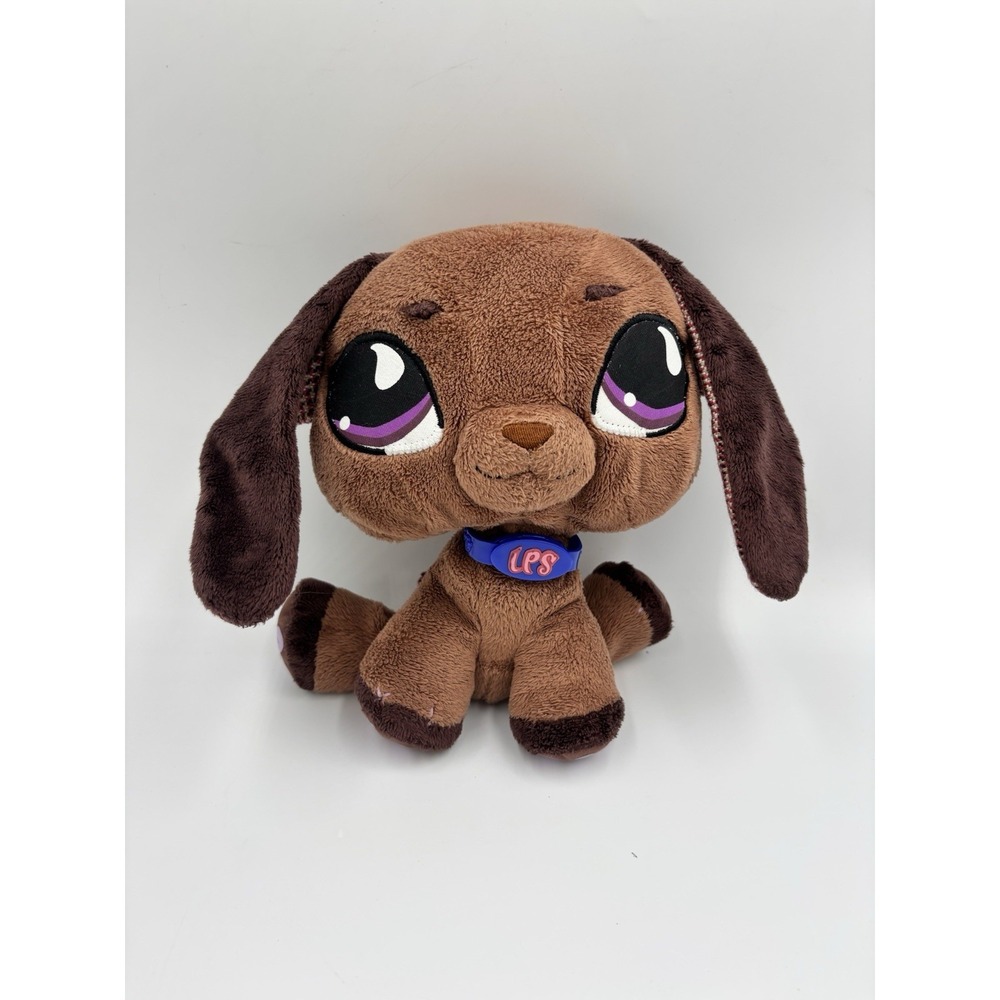 Littlest Pet Shop Brown Dachshund Plush Dog Stuffed Animal LPS Plush Puppy 8"